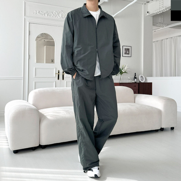 GQQ SF1033M 남자 오버핏 하프넥 집업 바람막이 나일론 자켓