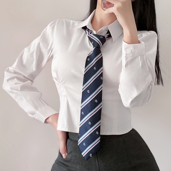 네이비 벚꽃 사선라인 넥타이 교복 학생복 교복넥타이