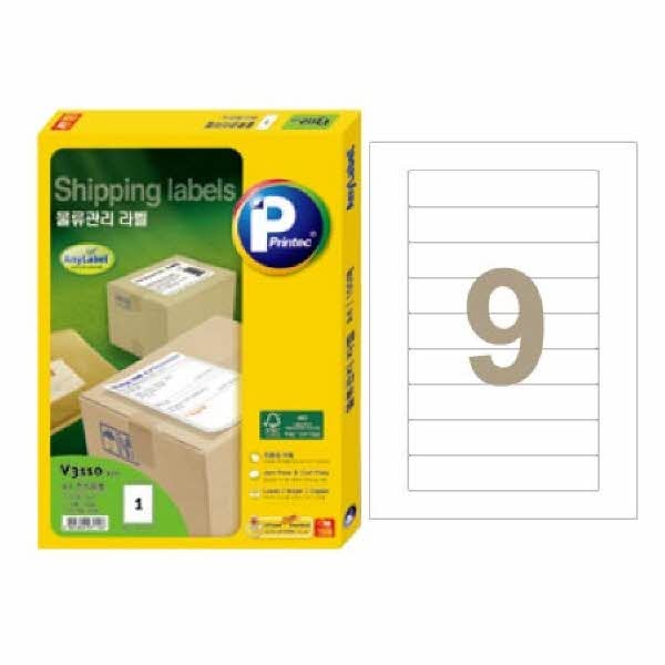 라벨지 물류관리용 V3190 9칸 20매 프린텍