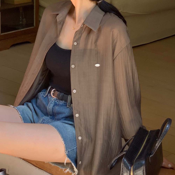 더헤이만 간절기셔츠 여성블라우스 오버핏 여성 휴양지 비치웨어 바캉스룩 살안타템 린넨 거즈