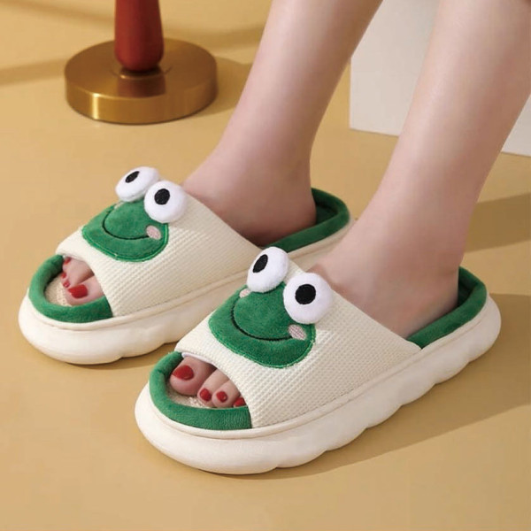개구리모양 논슬립 거실 욕실 사무실 슬리퍼 실내화