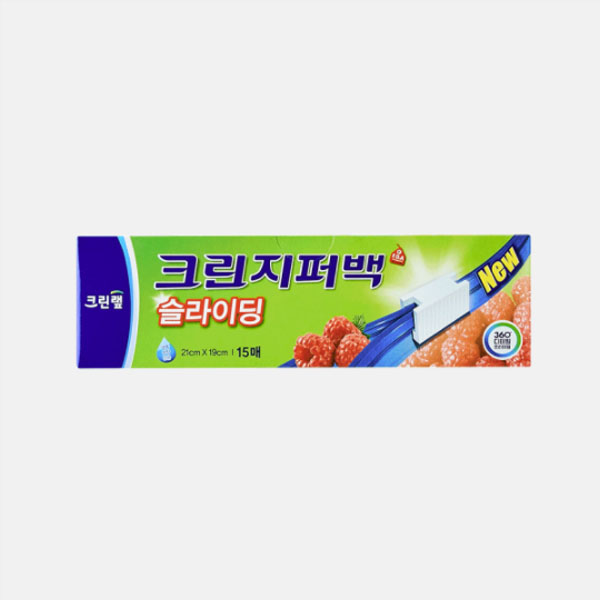크린랩 지퍼백 슬라이딩 소 21x19x15매