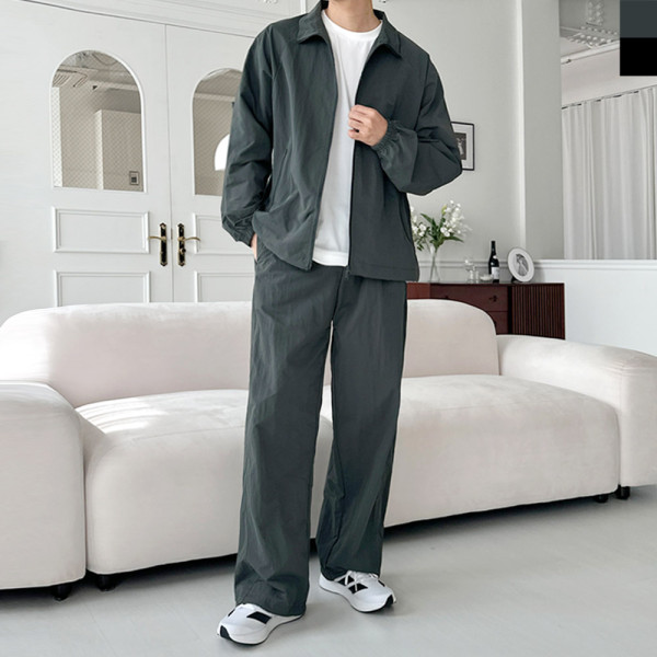 GQQ SF1034M 남자 절개 나일론 바지 스트링 조거 와이드