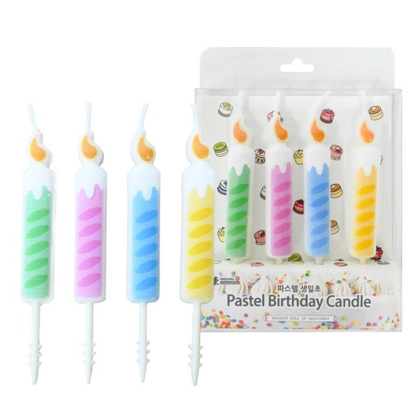 파스텔 생일초(4입)