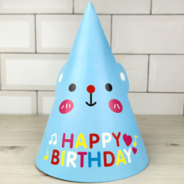 생일 축하 고깔 모자 블루곰돌이 생일 파티 파티햇