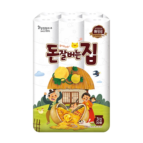 삼정펄프)3겹데코돈잘버는집화장지(30Mx30롤)