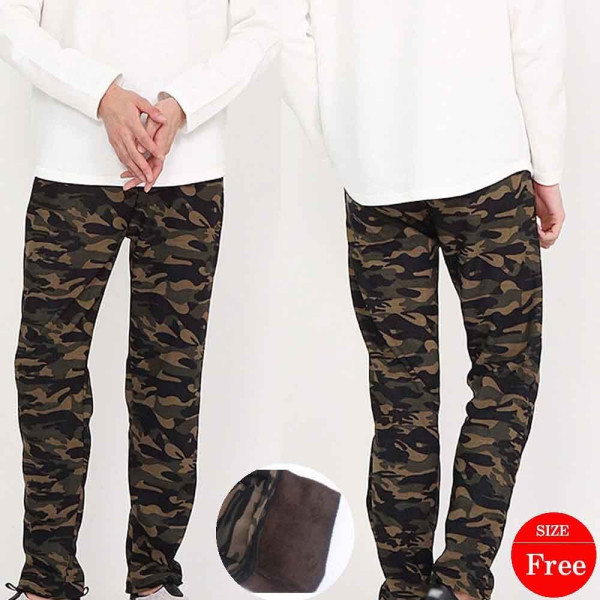 남성용 융털 기모바지 밀리카키 Free 바지