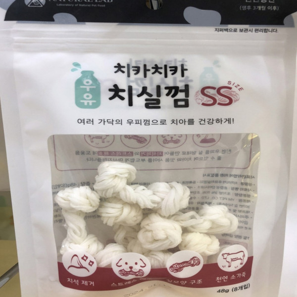 치카치카 우유 치실껌 반려견 애견 도그 SS 8P 48g