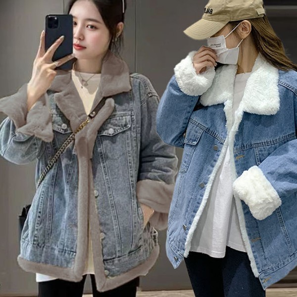 디자인 안감퍼 데님 점퍼 따뜻하고 클래식한 안쪽에는 부드러운 소재 보온성 있는 안감