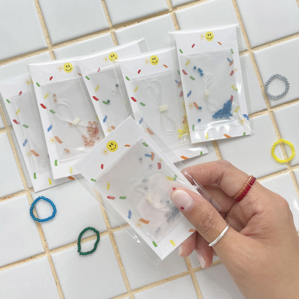 컬러 비즈반지 만들기 DIY 세트 키트 6color 심플 비즈 공예 재료