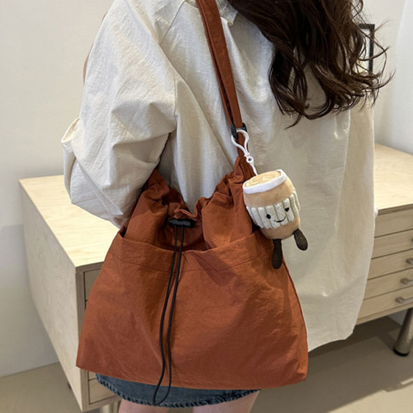 여성 데일리 나일론 복조리 백 가방 키링 set 오렌지