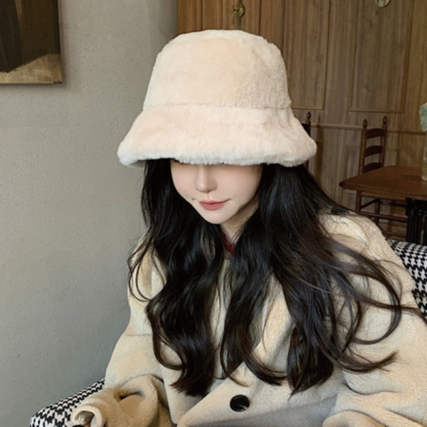 여성 겨울 털 방한 보온 데일리 패션 버킷햇 모자
