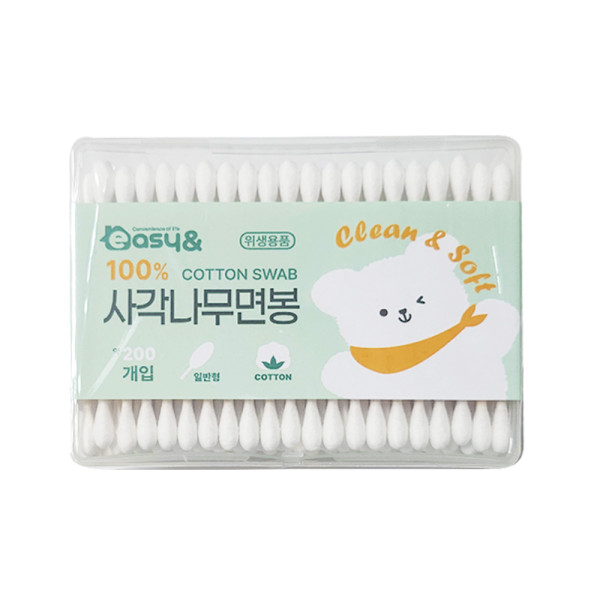 이지앤 사각나무면봉 200P
