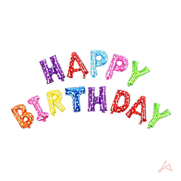 레인보우 생일축하 풍선