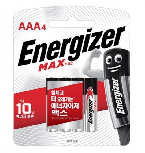 에너자이저 알카라인 건전지 맥스 AAA LR03 1 5V 4개입 박스 197개