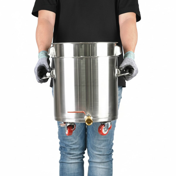 업소용 스텐 이동식 잔반수거 음식물 쓰레기통 18L