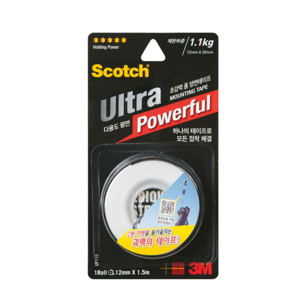 3M 초강력 폼 양면테이프 다용도 UP115 12mm x 1.5m