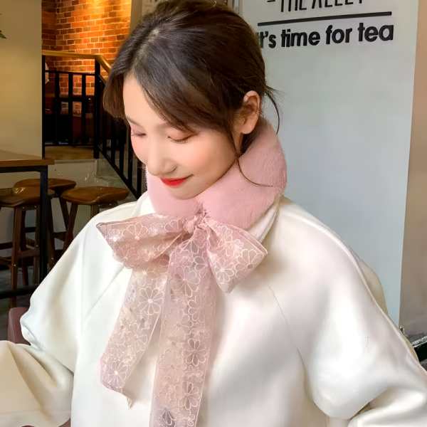 [별별창고] 레이스 쁘띠목도리 겨울용 따뜻한 여성