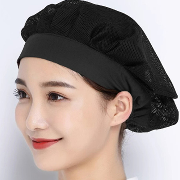 주방 조리모 블랙 메쉬 식당 위생 모자
