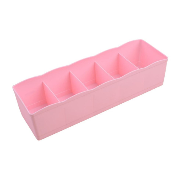 5칸 일자형 컬러 다용도 수납함 핑크