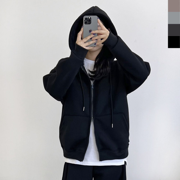 GBB HF770W 여자 빅사이즈 커플 겨울 오버핏 투웨이 기모 후드 집업(양털안감)