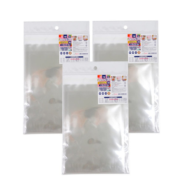 투명접착백 7호160x220+30mm 14매 3개 투명접착백 투명비닐 접착비닐 포