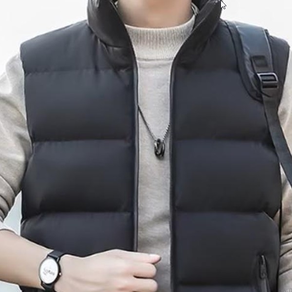 민소매 레이어드 겨울 조끼 편안한 착용감과 따뜻함이 돋보이는 남자 하이넥 패딩 베스트