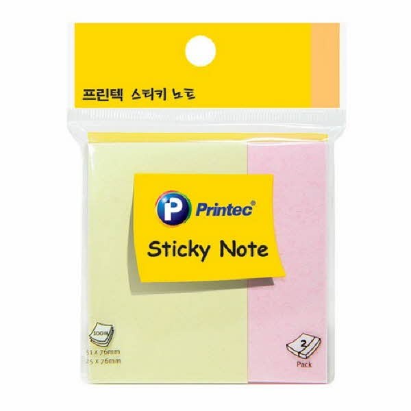 프린텍 A060 스티키노트 파스텔 2색