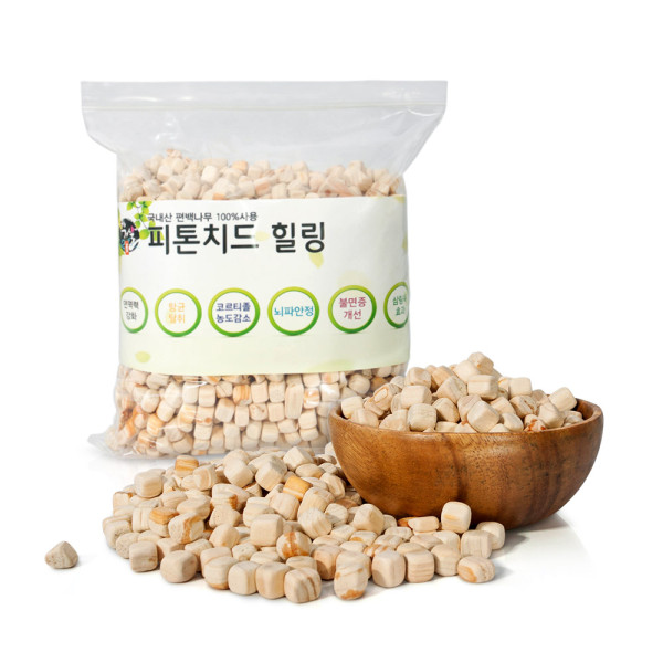 천연 편백나무 피톤치드 힐링 큐브 칩 1kg