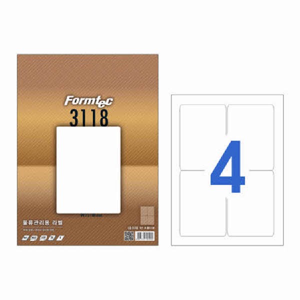 라벨지 물류관리용 4칸 20매 LQ-3118 폼텍