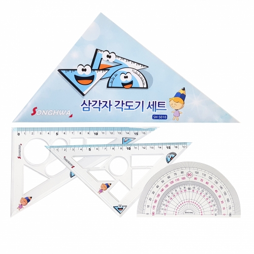 송화 1000 삼각자 각도기세트 SH S010