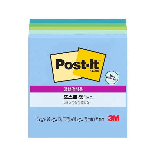 3M 포스트잇 강한점착용 654 5SST RC 오아시스 점착식 메모지 76 76