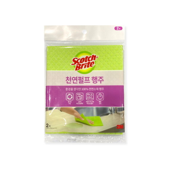 3M 스카치 천연펄프 행주 애플그린 2매