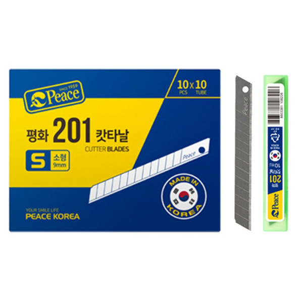 평화 커터칼 201 전용 커터날 84mm 소 1박스 10pX10개입 커터칼 별매