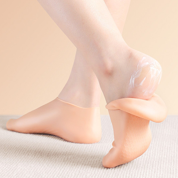 발각질 보습 양말 실리콘 덧신 보호 뒷꿈치 패드 뒤꿈치
