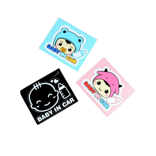 BABY IN CAR 스티커 화이트