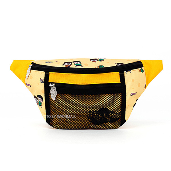 흔한남매 패턴 매쉬 힙색-옐로우