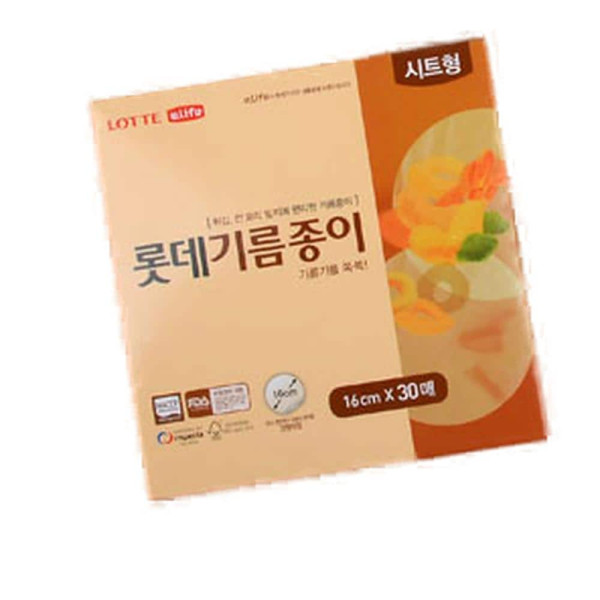 롯데 기름종이 시트형 30매 16cm