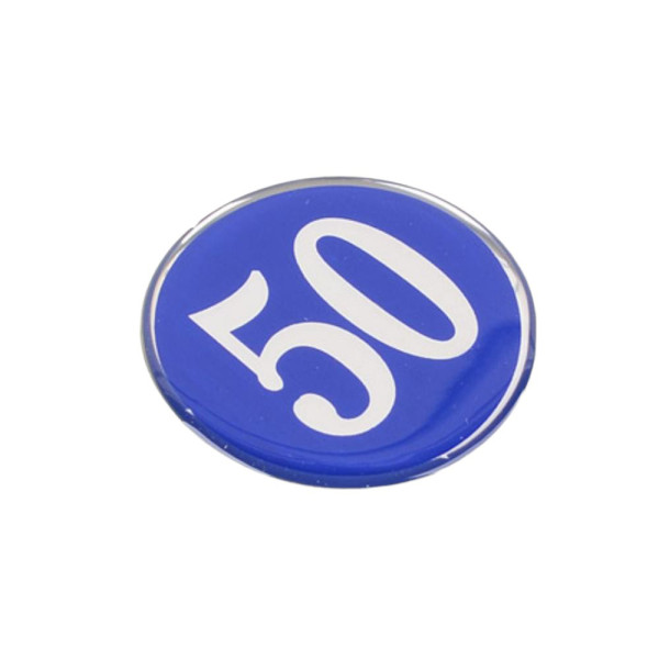 1P 원형 48mm 에폭시 번호판 블루 1~50 2
