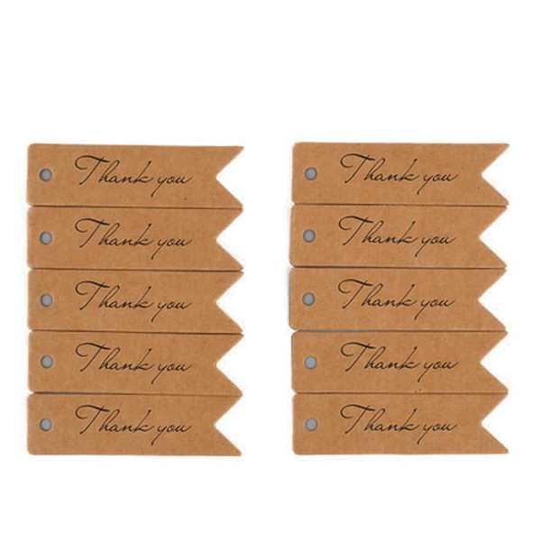 10P 심플 Thank you 종이라벨 택 브라운