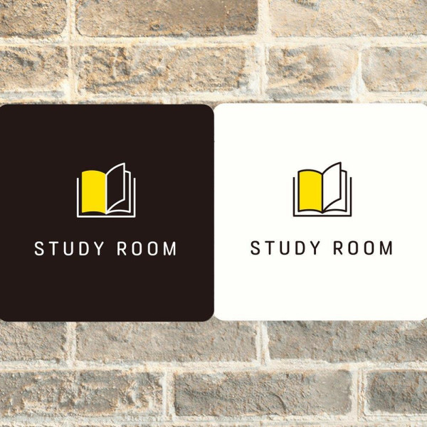 STUDY ROOM2 부착형 사각안내판 18x18cm 디자인문패