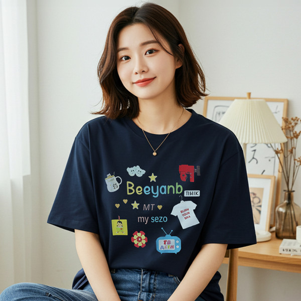 여성 면 반팔 티 프린팅 여름 여자 레터링 티셔츠
