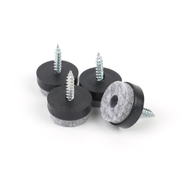 4P 원형 나사형 소음방지 패드 20mm - 블랙