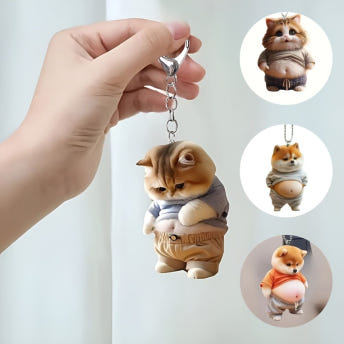 4종 뚱냥이 시바견 아크릴 키링 병맛 웃긴 쓸데없는 친구 선물 에어팟키링 강아지 고양이