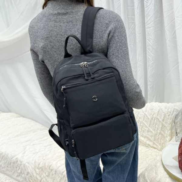 데일리 여성 책 가방 나일론 여행용 백팩 블랙