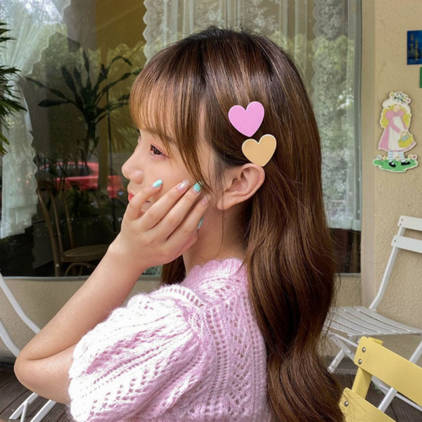 하트 파스텔 러블리 헤어 머리핀