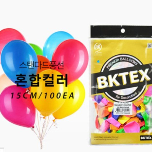 (PC) 15cm 일반 라운드 풍선 (100개입)