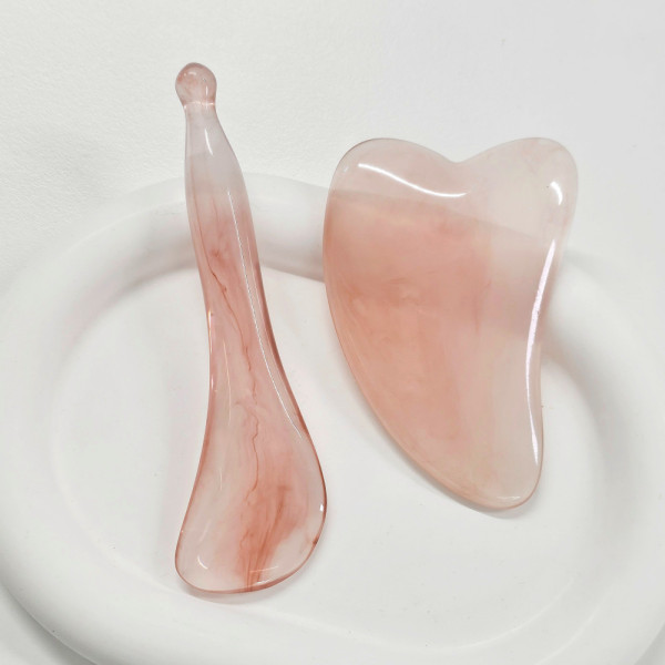 리프팅 하트 괄사 지압봉 얼굴 지압 마사지기 세트