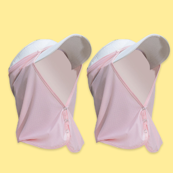 썬 캡 선가드 모자 부착 햇볕 햇빛 가리개 2P 핑크