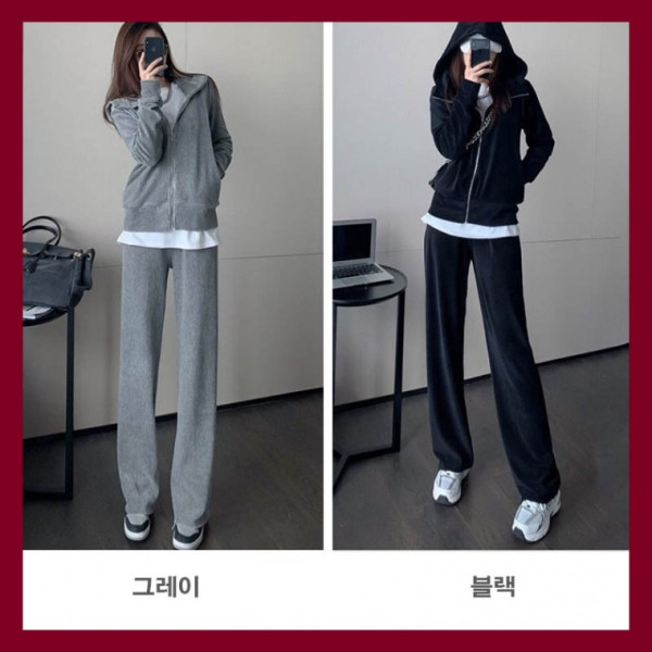 골지 후드 트레이닝복 날씬핏 여자 츄리닝 상하의 트레이닝웨어 기본 무지